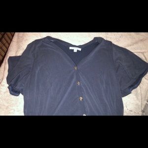 Navy Blue Button Down Top